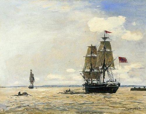Johann Barthold Jongkind Norwegian Naval Ship Leaving the Port of Honfleur china oil painting image